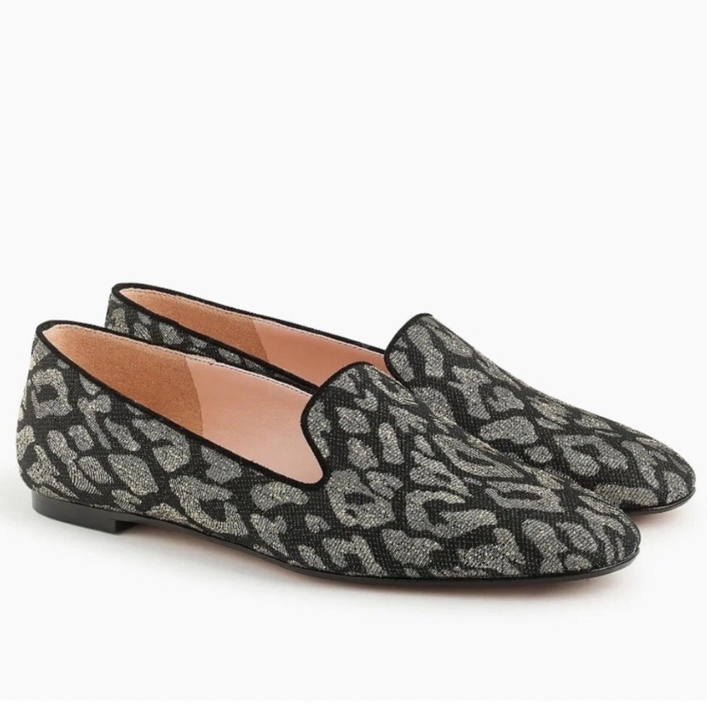 J. Crew - Women's Metallic Leopard Smoking Slipper - Size 8 - Good Condition!!